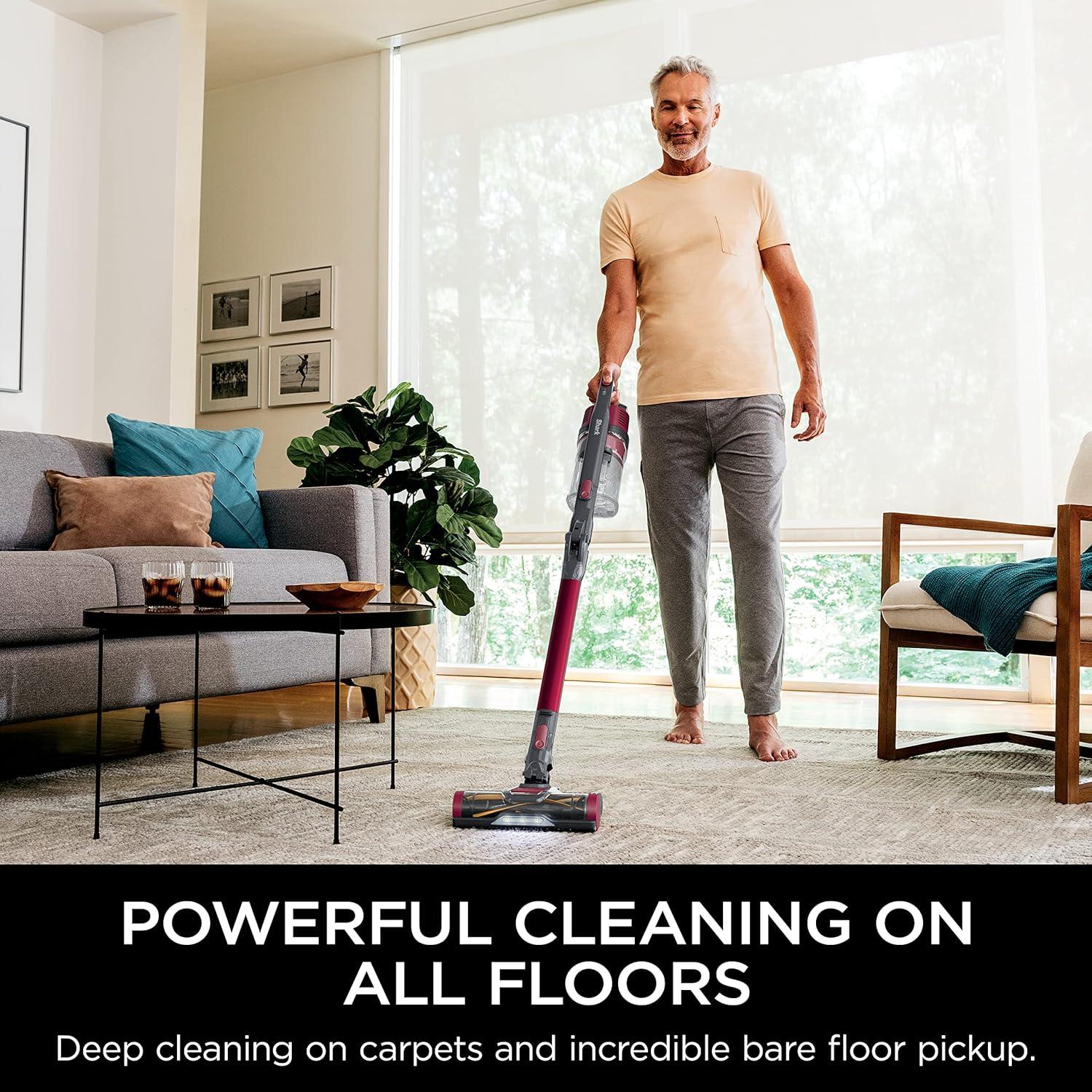 imageShark Cordless Vacuum Cleaner with HEPA Filter Lightweight Portable Rechargeable Powerful Pet Hair Pickup Removable Handheld Crevice Tool Dusting Brush 50min Runtime Blue IZ363HTRaspberry