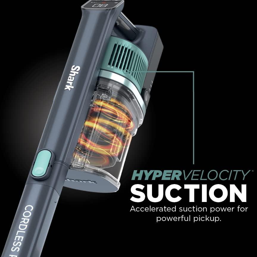 imageShark Cordless Vacuum Cleaner with HEPA Filter Lightweight Portable Rechargeable Powerful Pet Hair Pickup Removable Handheld Crevice Tool Dusting Brush 50min Runtime Blue IZ363HTGray