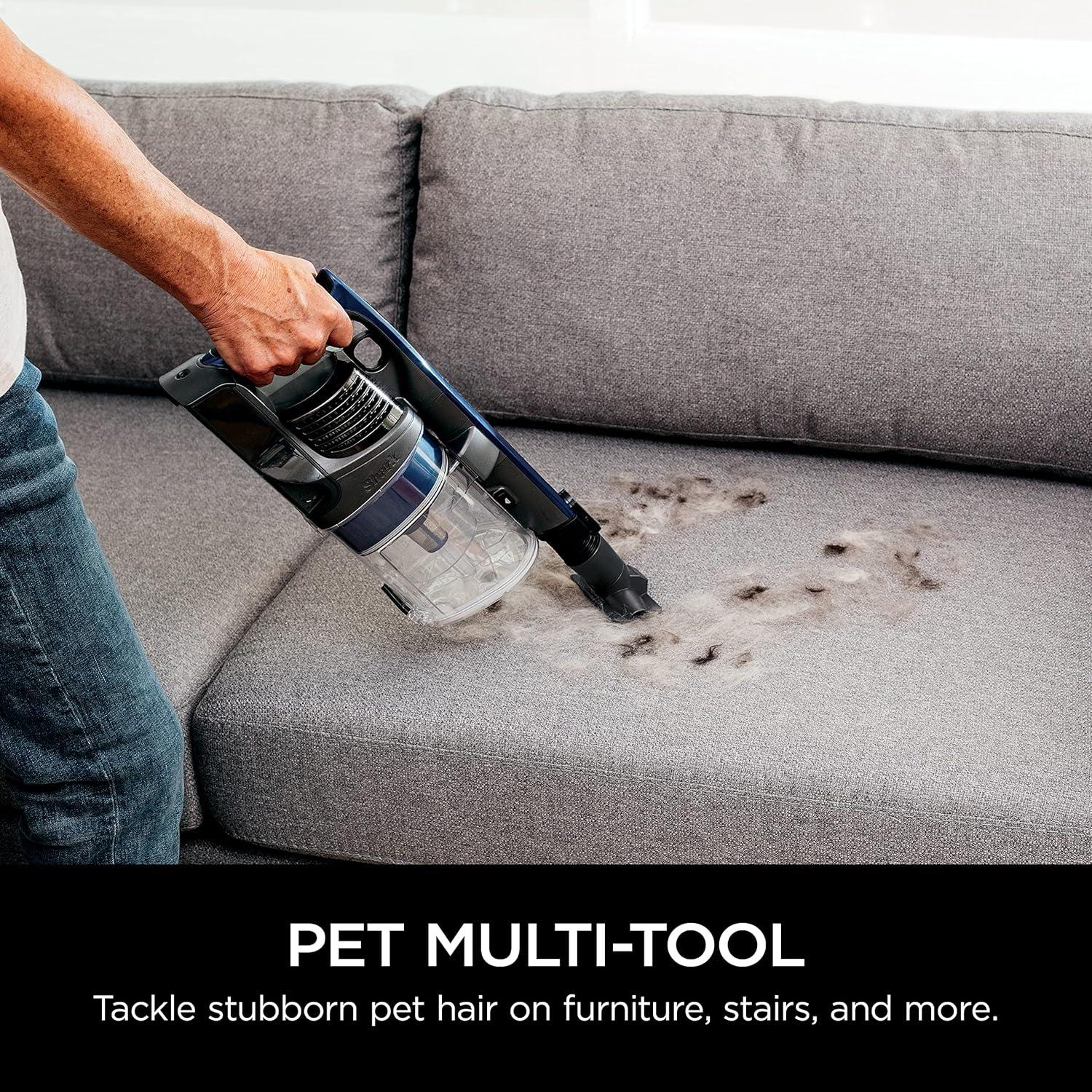 imageShark Cordless Vacuum Cleaner with HEPA Filter Lightweight Portable Rechargeable Powerful Pet Hair Pickup Removable Handheld Crevice Tool Dusting Brush 50min Runtime Blue IZ363HTBlue