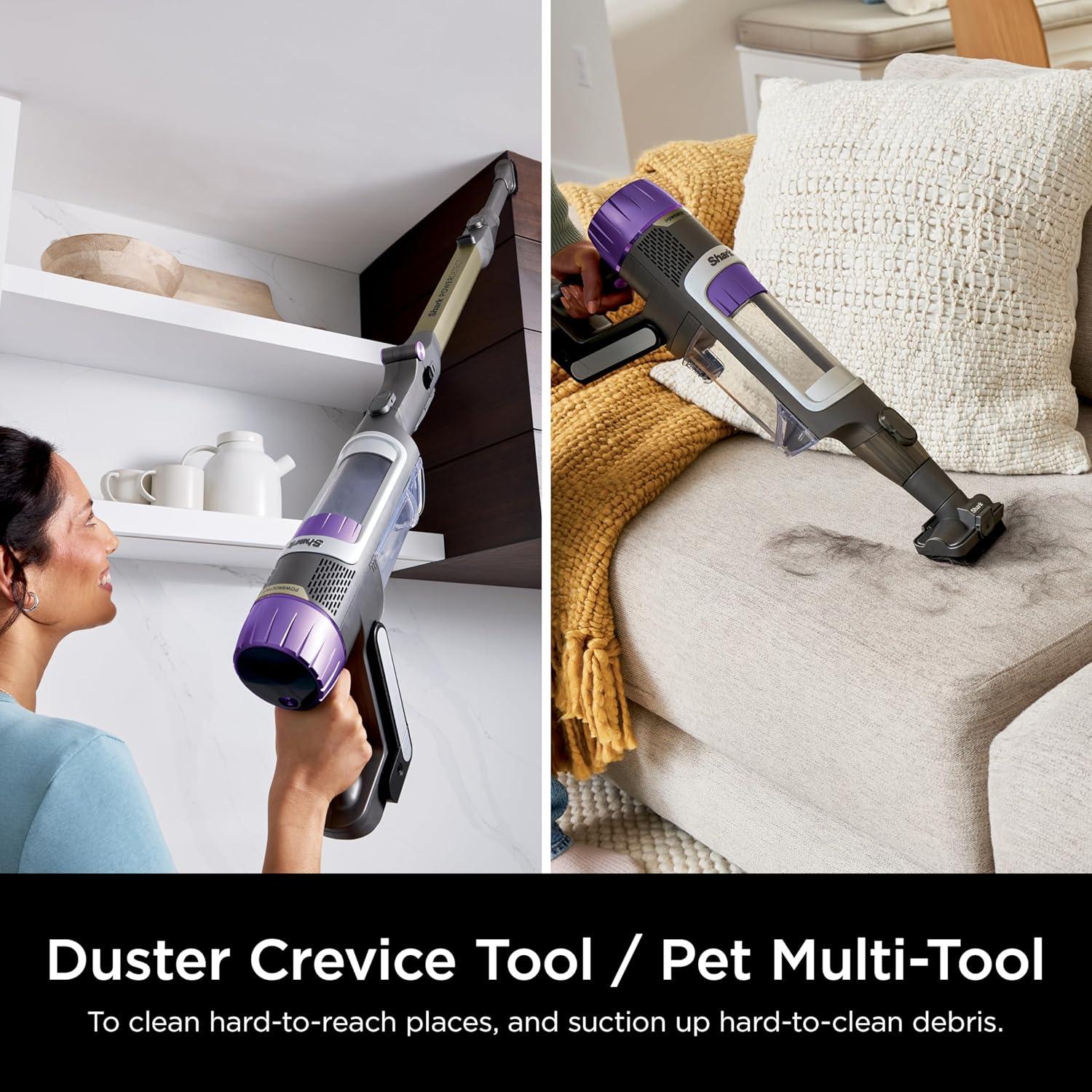 imageShark Cordless Vacuum Cleaner with HEPA Filter PowerDetect Clean ampamp Empty Powerful Suction Portable Rechargeable AutoEmpty System Stick Vacuum for Pet Hair Carpets ampamp Hardfloor Dark Gray IP3251PowerDetect with AutoEmpty