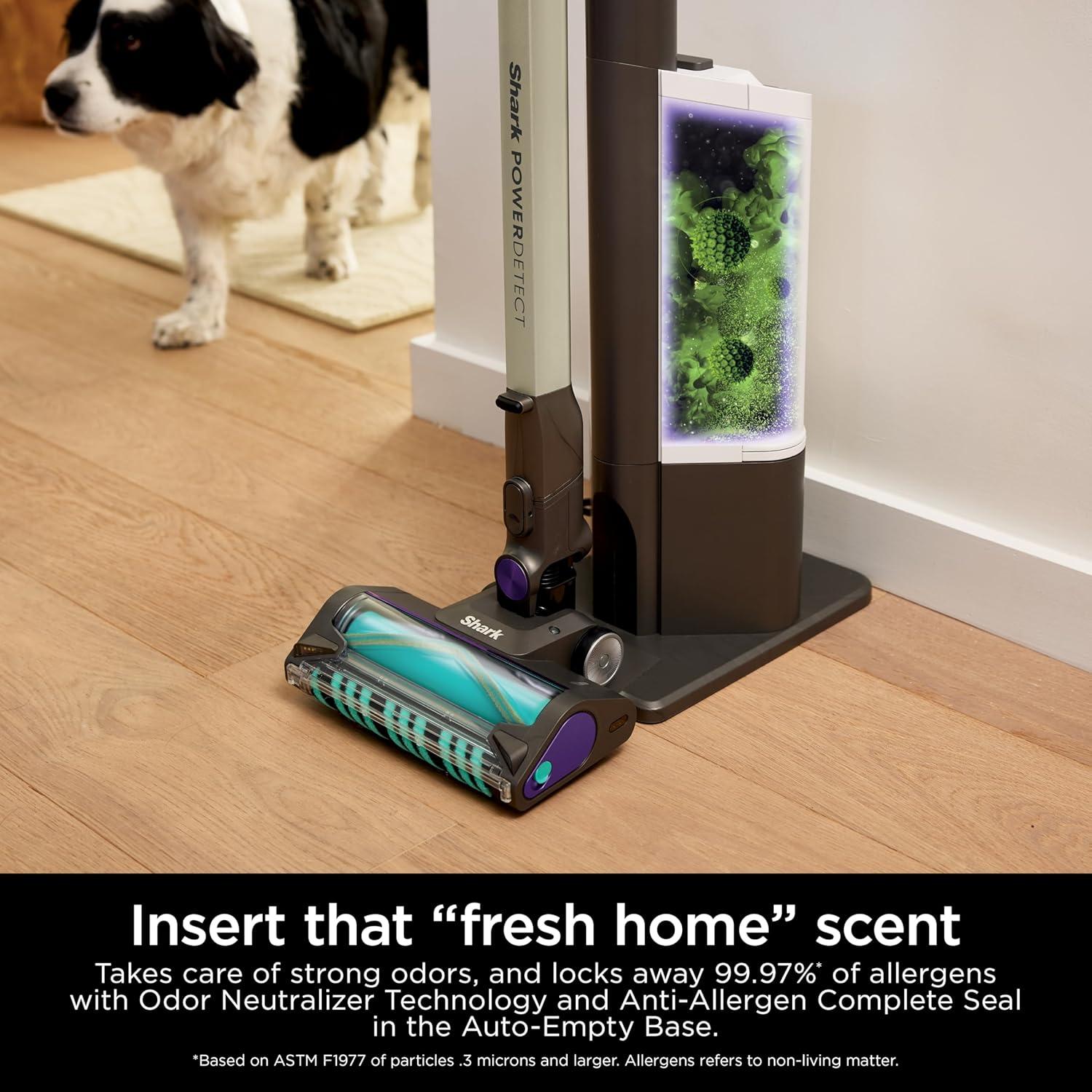 imageShark Cordless Vacuum Cleaner with HEPA Filter PowerDetect Clean ampamp Empty Powerful Suction Portable Rechargeable AutoEmpty System Stick Vacuum for Pet Hair Carpets ampamp Hardfloor Dark Gray IP3251PowerDetect with AutoEmpty