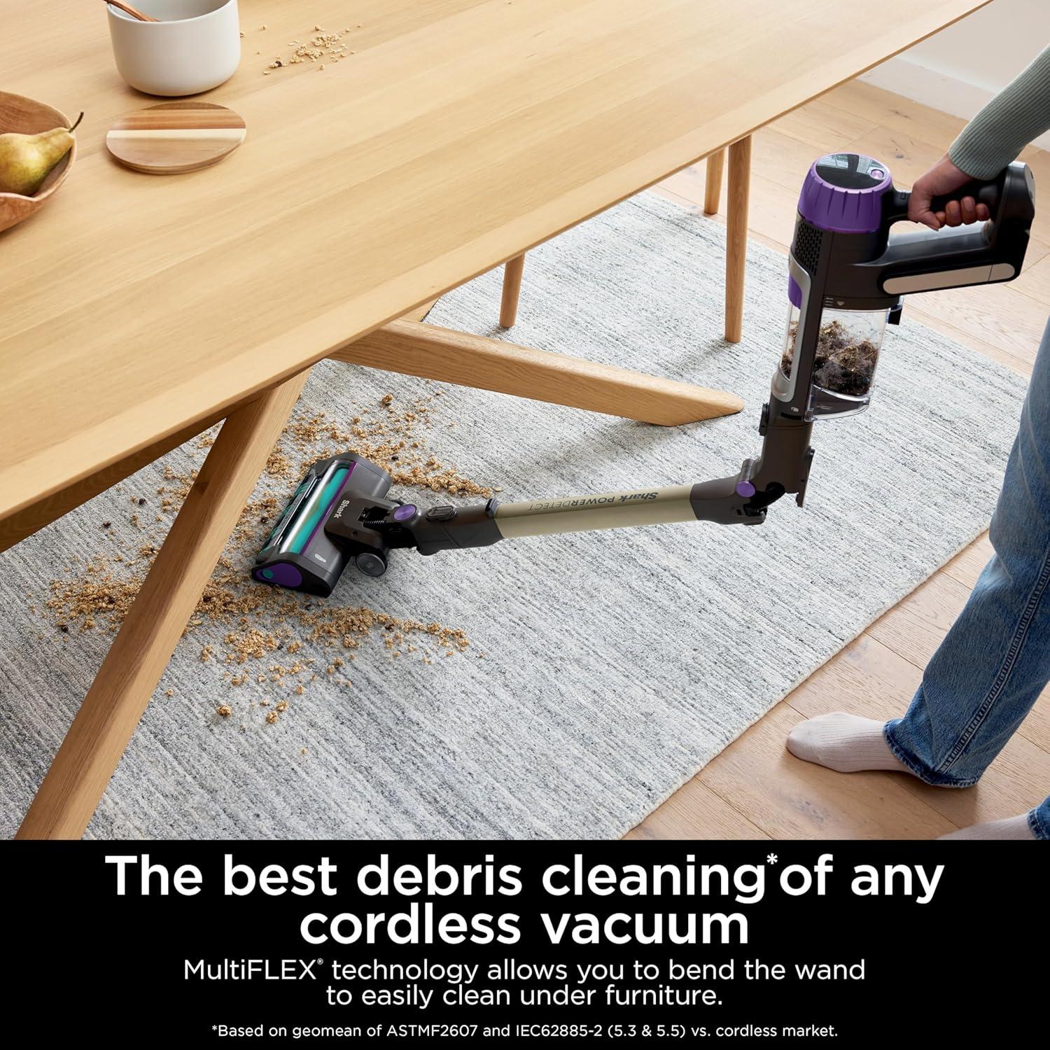 imageShark Cordless Vacuum Cleaner with HEPA Filter PowerDetect Clean ampamp Empty Powerful Suction Portable Rechargeable AutoEmpty System Stick Vacuum for Pet Hair Carpets ampamp Hardfloor Dark Gray IP3251PowerDetect with AutoEmpty