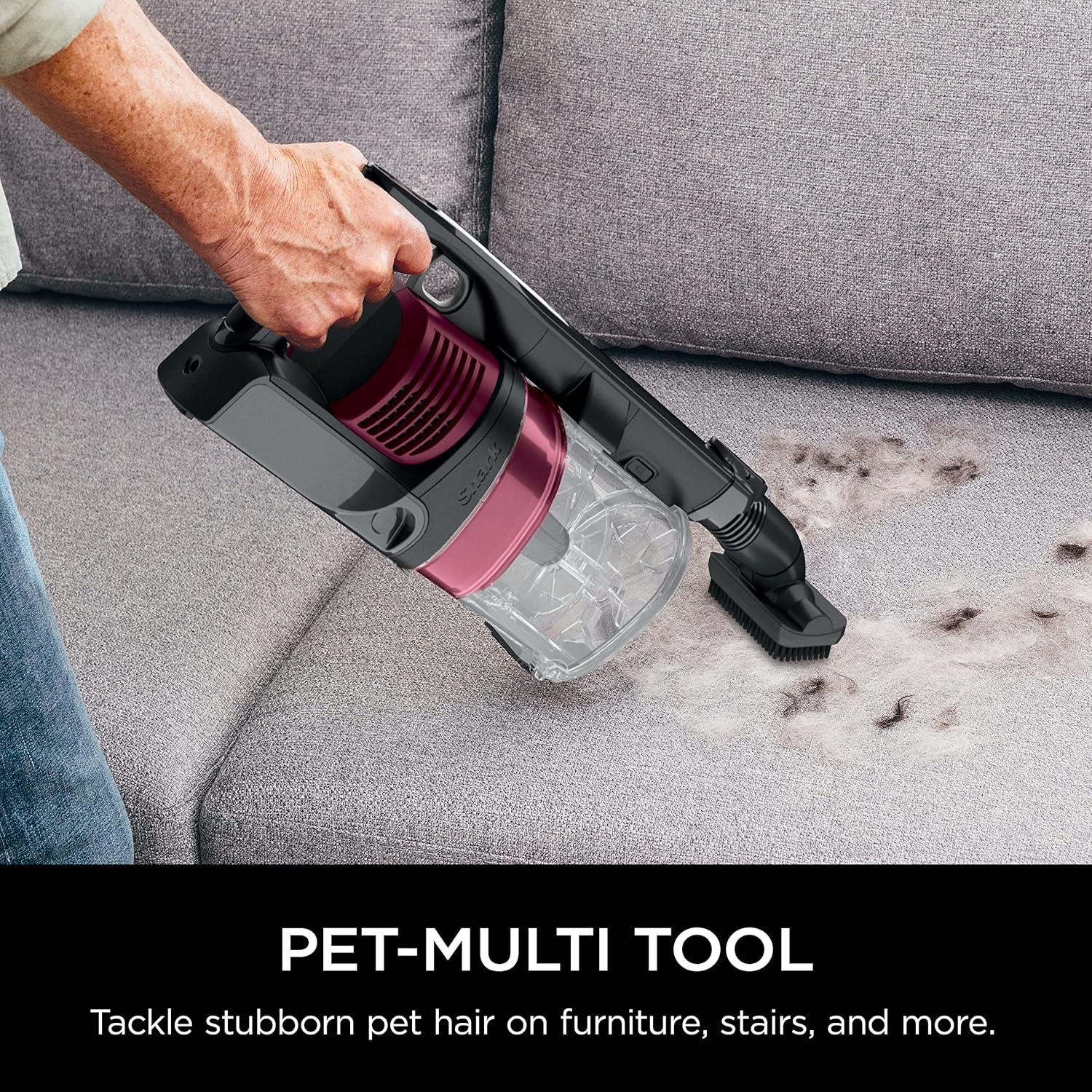 imageShark Rocket Pet Pro with SelfCleaning Brushroll HEPA Filter Lightweight Cordless Stick Hand Vacuum 75 lbs Magenta