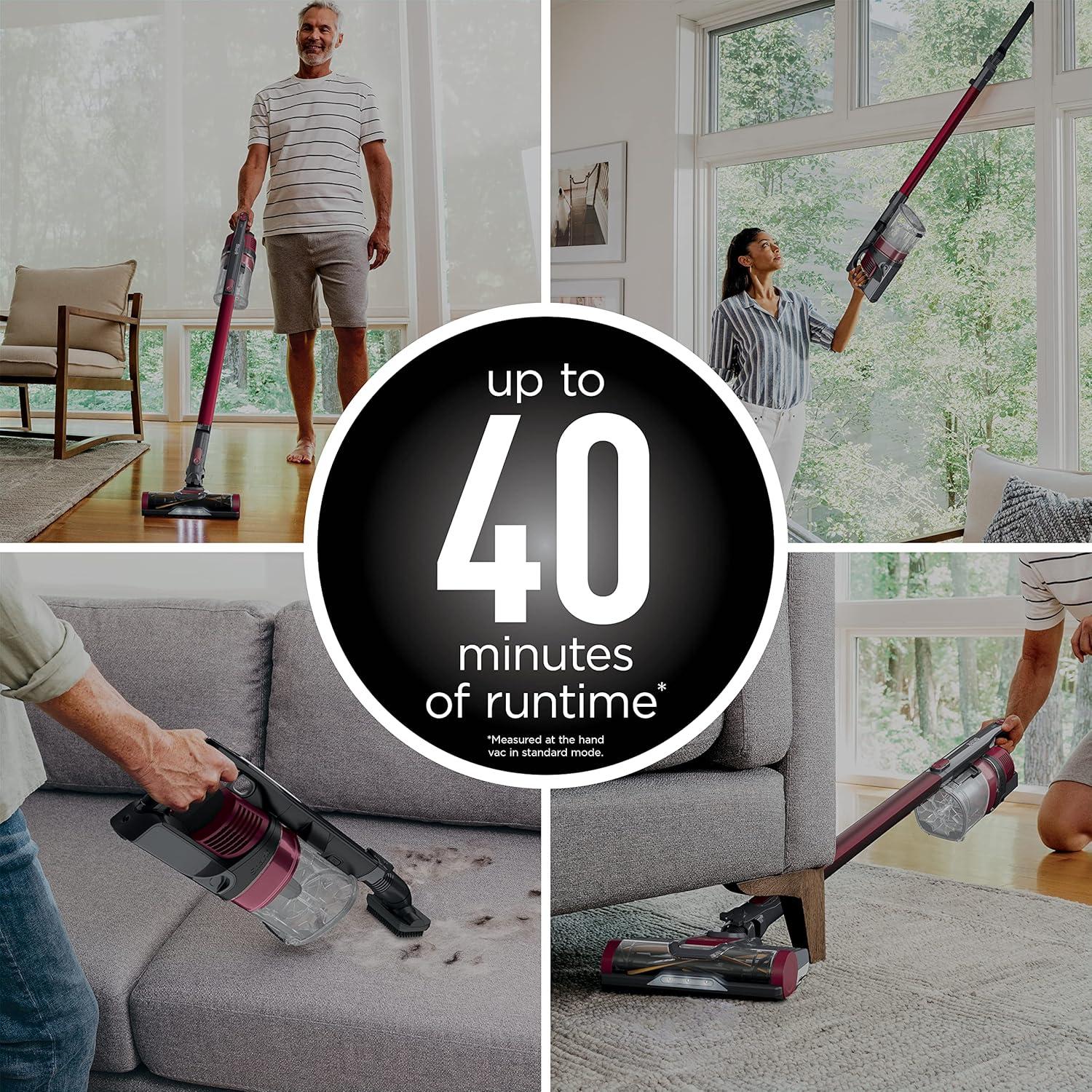 imageShark Rocket Pet Pro with SelfCleaning Brushroll HEPA Filter Lightweight Cordless Stick Hand Vacuum 75 lbs Magenta