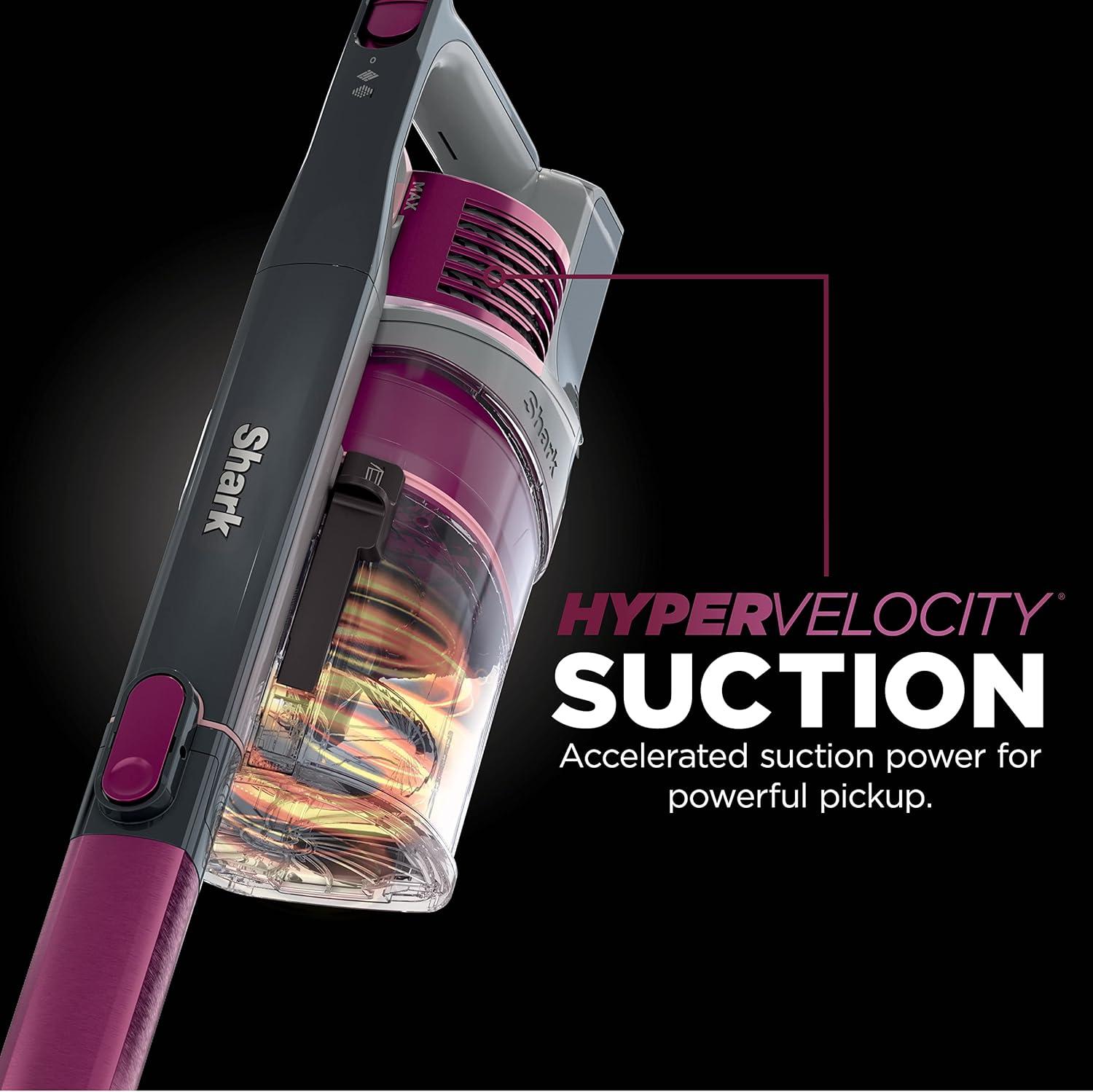 imageShark Rocket Pet Pro with SelfCleaning Brushroll HEPA Filter Lightweight Cordless Stick Hand Vacuum 75 lbs Magenta