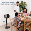 imageShark FlexBreeze Pro Mist Fan  Indoor ampamp Outdoor Integrated Misting Pedestal to Tabletop Corded or Cordless Up to 24Hr Battery Oscillating Charcoal Grey FA302 2025 Release