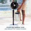 imageShark FlexBreeze Pro Mist Fan  Indoor ampamp Outdoor Integrated Misting Pedestal to Tabletop Corded or Cordless Up to 24Hr Battery Oscillating Charcoal Grey FA302 2025 Release