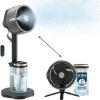 imageShark FlexBreeze Pro Mist Fan  Indoor ampamp Outdoor Integrated Misting Pedestal to Tabletop Corded or Cordless Up to 24Hr Battery Oscillating Charcoal Grey FA302 2025 Release