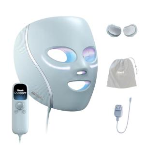 imageShark CryoGlow LED Face Mask with UnderEye Cooling AntiAgeing ampamp Blemish Repair Red ampamp Blue LED Infrared Light Therapy USBC Remote Control Storage Bag Adjustable Straps Blue Frost FW312