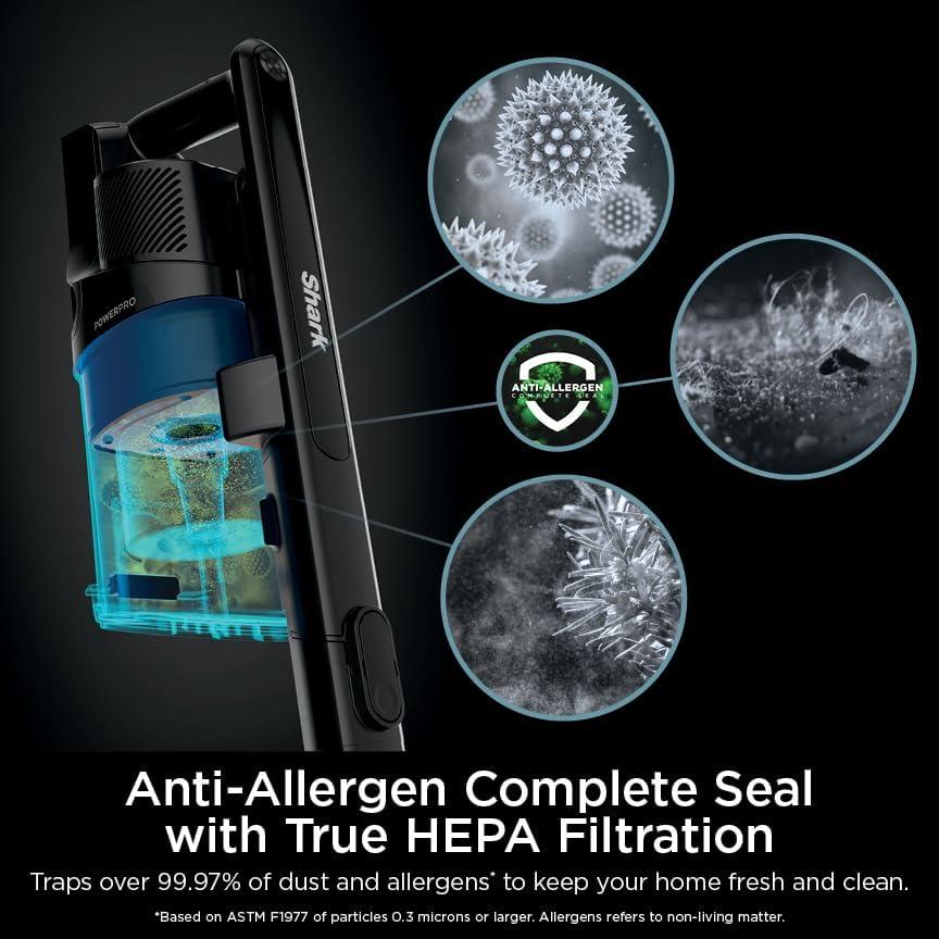 imageShark PowerPro Flex Reveal Plus Cordless Vacuum FloorDetect ampamp DirtReveal Technology HEPA Filter for Carpets ampamp Hard Floors Up to 50Minute Runtime Powerful Pet Hair Pickup Java IZ382HPowerPro Plus