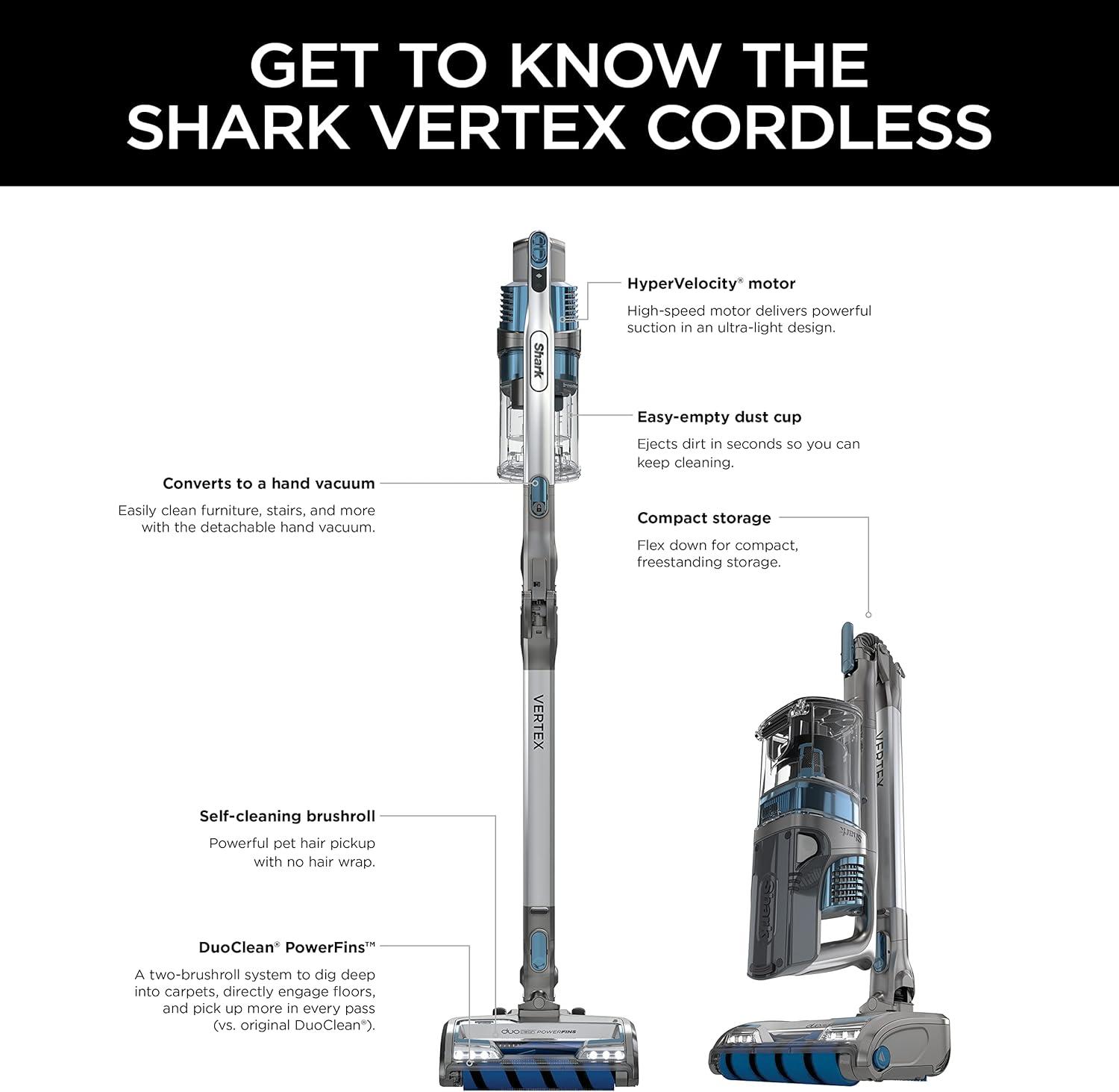 imageShark PowerPro Flex Reveal Plus Cordless Vacuum FloorDetect ampamp DirtReveal Technology HEPA Filter for Carpets ampamp Hard Floors Up to 50Minute Runtime Powerful Pet Hair Pickup Java IZ382HVertex FlexPro