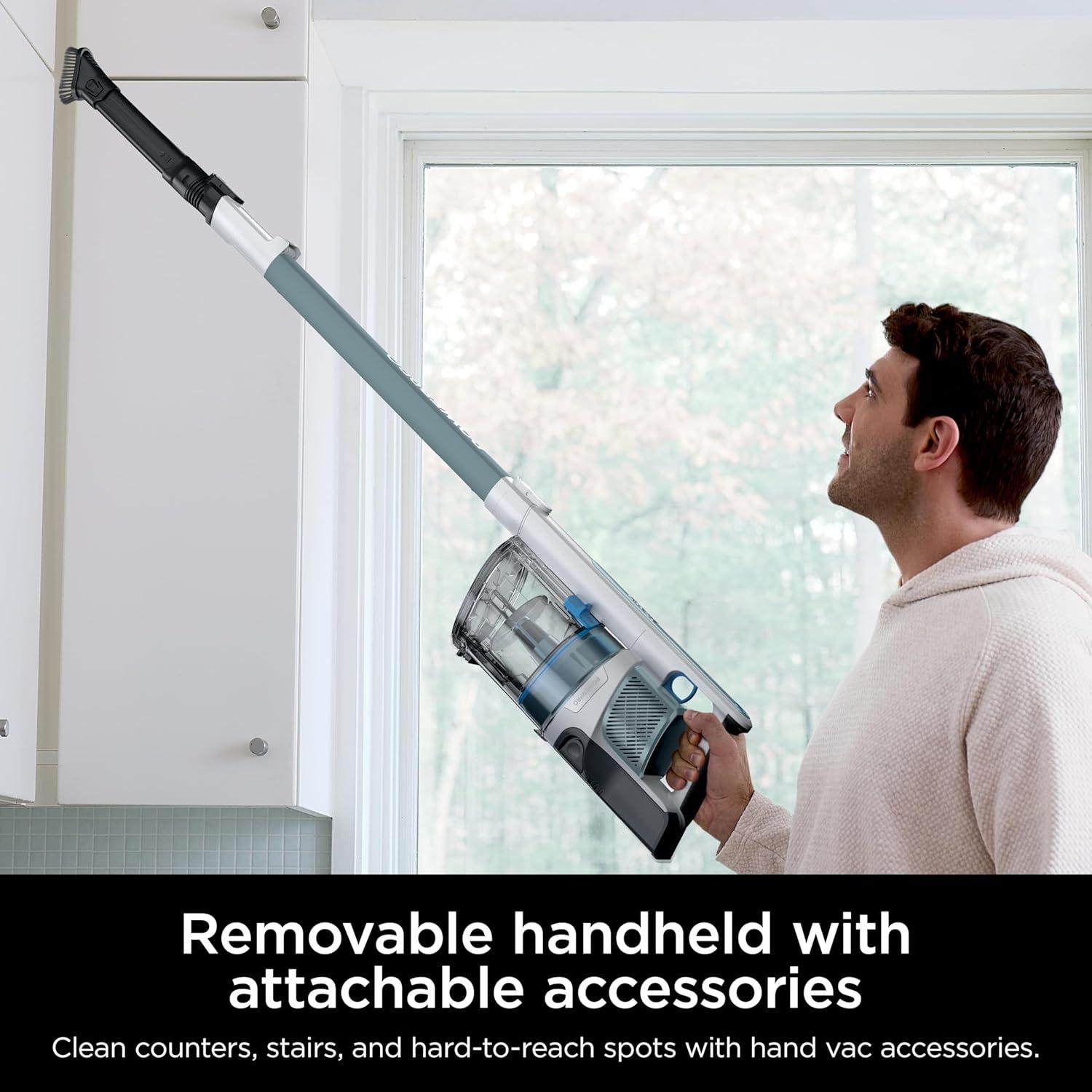 imageShark PowerPro Flex Reveal Plus Cordless Vacuum FloorDetect ampamp DirtReveal Technology HEPA Filter for Carpets ampamp Hard Floors Up to 50Minute Runtime Powerful Pet Hair Pickup Java IZ382HPowerPro Plus