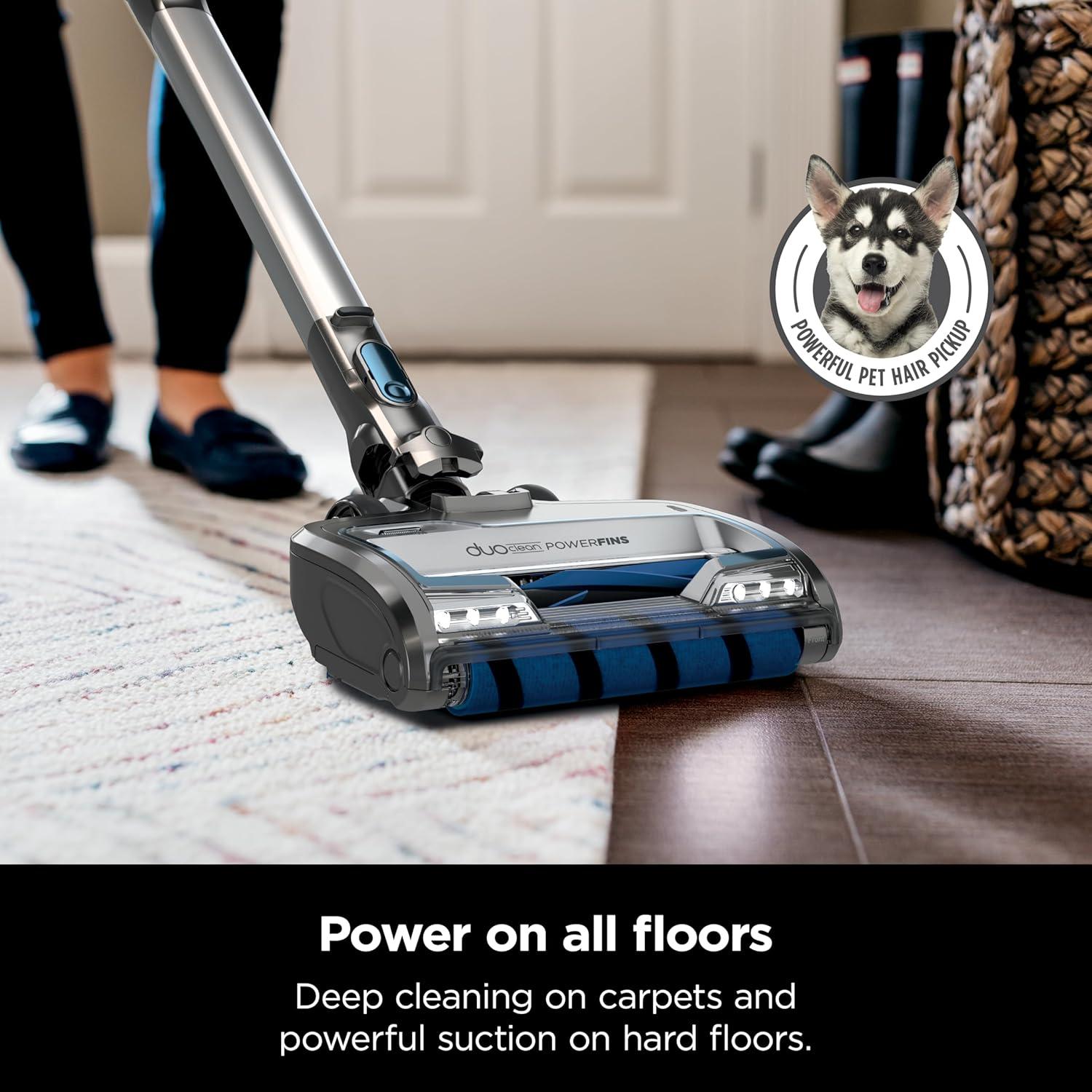 imageShark PowerPro Flex Reveal Plus Cordless Vacuum FloorDetect ampamp DirtReveal Technology HEPA Filter for Carpets ampamp Hard Floors Up to 50Minute Runtime Powerful Pet Hair Pickup Java IZ382HVertex FlexPro