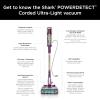 imageShark POWERDETECT UltraLight Corded Stick Vacuum with DuoClean Technology SelfCleaning Brushroll for No Hair Wrap AntiAllergen Complete Seal and Odor Neutralizer Technology Purple HZ4001AMZPowerDetect w Precision Duster