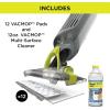 imageShark VM252P10 VACMOP Pro Cordless Hard Floor Vacuum Mop with LED Headlights 12 Disposable Pads ampamp 12 oz Cleaning Solution Charcoal GrayCharcoal Grey