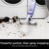 imageShark VACMOP Pro Cordless Hard Floor Cleaner Vacuum and Spray Mop Powerful Suction Lightweight LED Headlights Includes 4 Disposable Pads 12oz Multisurface Cleaning Solution Lavender VM252PLLavender  4 Pads