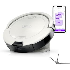 imageShark Navigator Robot Vacuum with SmartPath Navigation and SelfCleaning Brushroll Powerful Suction Pet Hair Pickup AntiHair Wrap for Carpets ampamp Hard Floors Steel Grey RV2110SmartPath NavigatorWhite