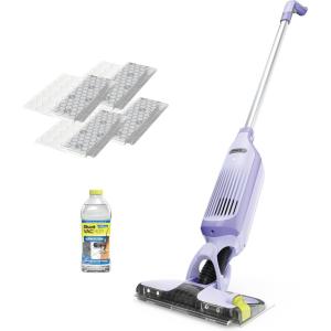 imageShark VACMOP Pro Cordless Hard Floor Cleaner Vacuum and Spray Mop Powerful Suction Lightweight LED Headlights Includes 4 Disposable Pads 12oz Multisurface Cleaning Solution Lavender VM252PLLavender  4 Pads
