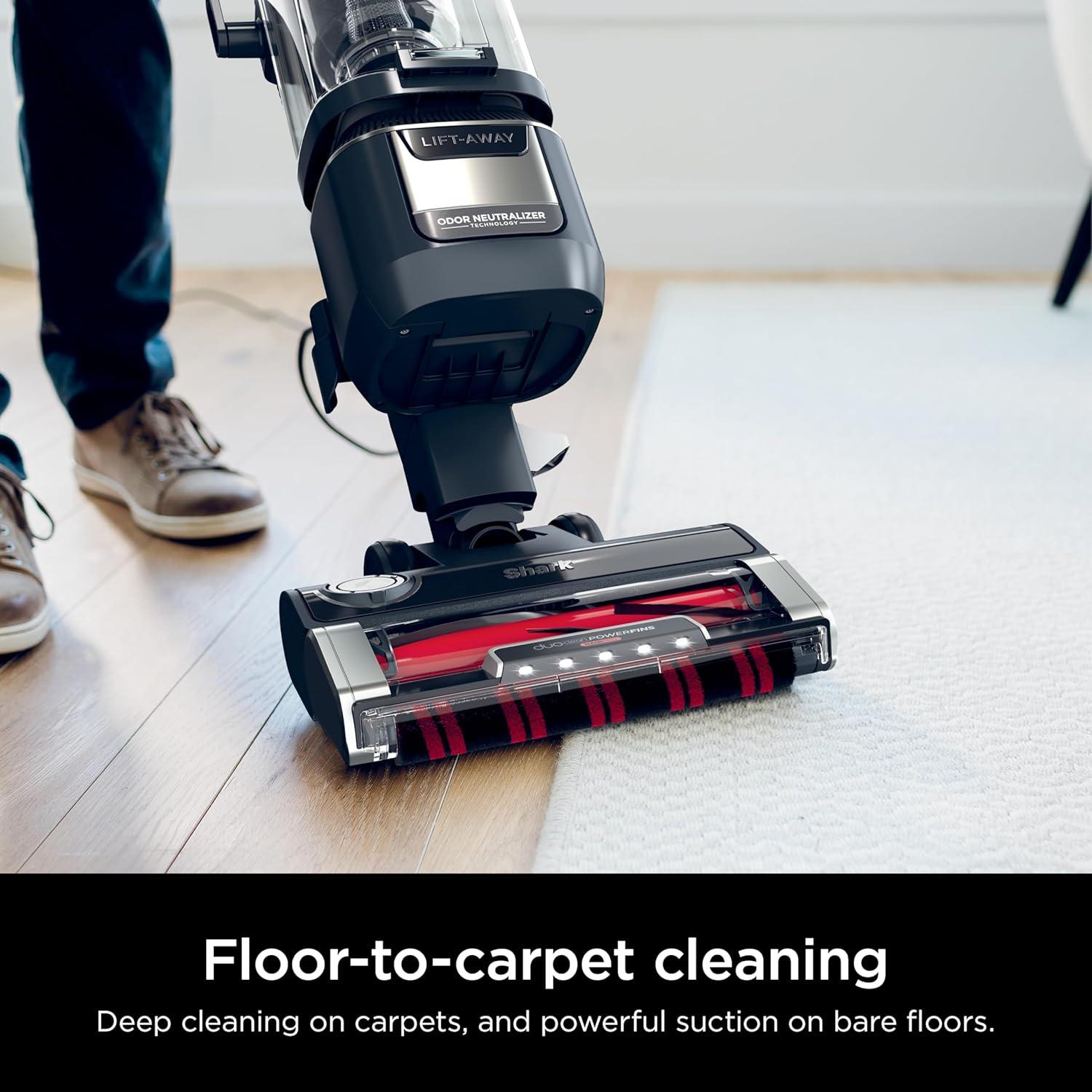 imageShark Rotator Pet Pro LiftAway ADV Upright Vacuum with HEPA Filter DuoClean PowerFins HairPro and Odor Neutralizer Technology Pet Hair Pickup For Carpets ampamp Hardfloors Dark Grey LA555