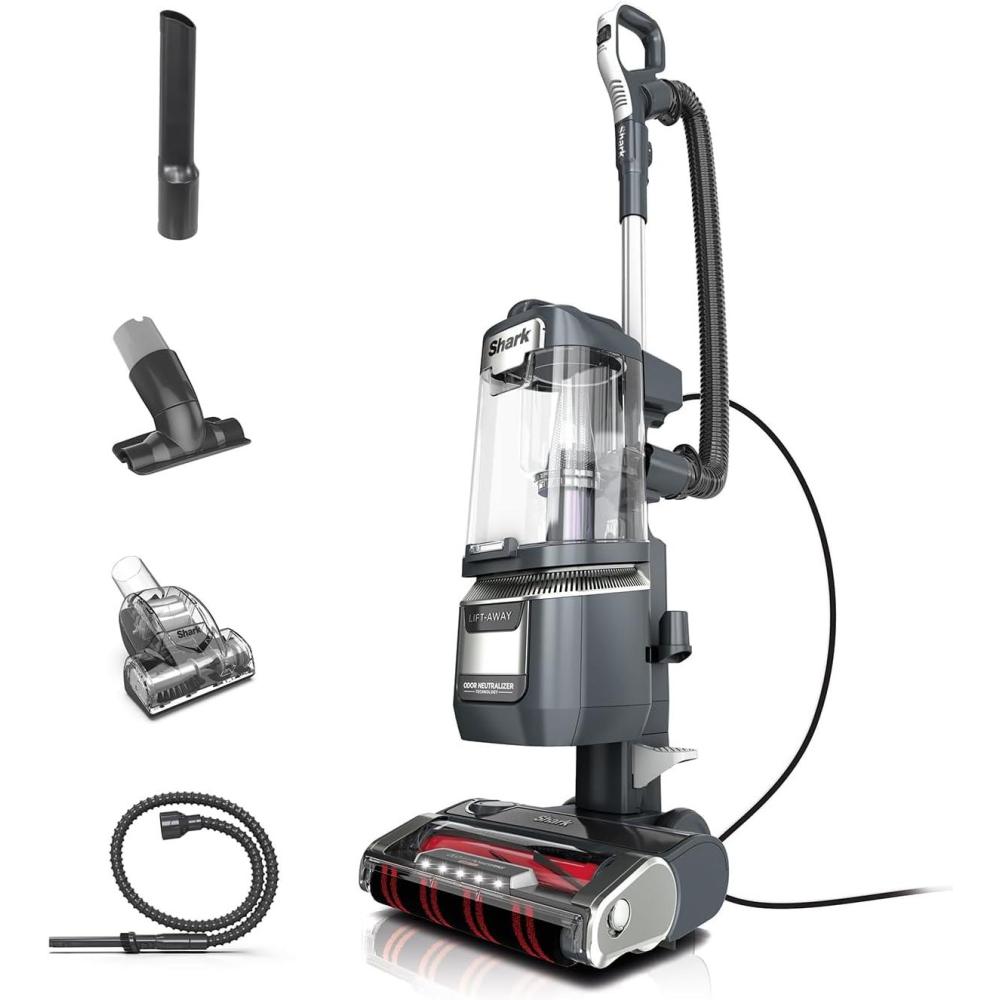 imageShark Rotator Pet Pro LiftAway ADV Upright Vacuum with HEPA Filter DuoClean PowerFins HairPro and Odor Neutralizer Technology Pet Hair Pickup For Carpets ampamp Hardfloors Dark Grey LA555