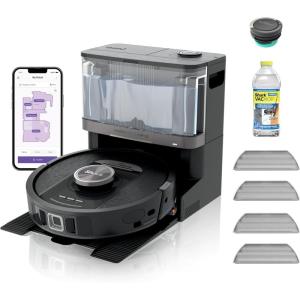 imageShark Robot Vacuum and Mop SelfEmpty SelfRefill ampamp SelfClean Robot Vacuum and Mop with Bagless 60DayCapacity HEPA SelfEmpty Base 30DayCapacity Refill Tank WhiteWetDry  30Day SelfRefilling  Black