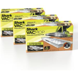 imageShark VACMOP Disposable Hard Floor Pad Refills Compatible with VM252 ampamp VM180 NoTouch Disposal for use on All Sealed Floors  Stone Hardwood Laminate ampamp Tile 32 Count Total VMP3230 Hard Floor Pads