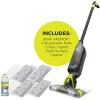 imageShark VACMOP Reveal New Cordless Hard Floor Cleaner Vacuum ampamp Spray Mop Powerful Suction Lightweight Illumination Light Includes 4 Disposable Pads 12oz Pet MultiSurface Cleaning Solution VM401Gray  4 Pads