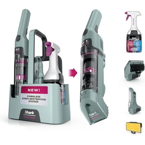 image:imageShark StainForce Cordless Portable Spot Stain amp Odor Remover System for Carpets Area Rugs Upholstery Stairs Cars Accessories and FullSize Cleaning Solution Beige HX095BRNStainForce Cordless Stain System Sage Green