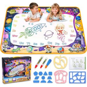 imageWater Doodle Mat  Kids Painting Writing Doodle Toy Board  Color Doodle Drawing Mat Bring Magic Pens Educational Toys for Age 3 4 5 6 7 8 9 10 11 12 Year Old Girls Boys Age Toddler Gift PinkPurple