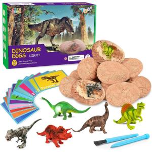 imageDig Up Dinosaur Fossil Eggs Break Open 12 Unique Eggs and Discover 12 Cute Dinosaurs Easter Digging Toy for 3 4 5 6 7 8 912 Year Old Boys Archaeology Science STEM GiftBlue