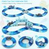 imageTrack Race Car Toys for Kids Create A Ocean World Race Road Flexible Tracks Playset ampamp 2PCS Cool Shark Cars Toddler Toys Birthday Gifts for Age 3 4 5 6 Year Old Boys GirlsBlueshark