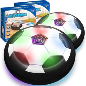 imageLED Hover Soccer Ball Boy Toys Air Power Kids Training Ball Playing Football Indoor Outdoor Game Birthday Gifts for Age 3 4 5 6 7 810 Years Old Boys Girls  Soccer 2PCS BlackBlackblack