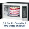 imageGE Countertop Microwave Oven Compact 07 Cubic Ft 700watt Capacity 6 Auto Cooking Settings Kitchen Essentials for the Countertop Dorm Room or Apartment Stainless SteelWhite