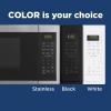 imageGE GCST09N1WWW Microwave Oven 900watt 7 Auto Cooking Settings Kitchen Essentials for The Countertop Dorm Room or Apartment ChildLock Technology 09 Cu Ft WhiteStainless Steel