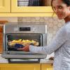 imageGE Mechanical Air Fryer Toaster Oven  Accessory Set  Convection Toaster with 7 Cook Modes  Large Capacity Oven  Fits 12quot Pizza  Countertop Kitchen Essentials  Stainless SteelDigital Controls
