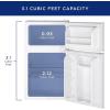 imageGE Mini Fridge With Freezer  31 Cubic Ft  DoubleDoor Design With Glass Shelves Crisper Drawer ampamp Spacious Freezer  Small Refrigerator Perfect for the Garage Dorm Room or Bedroom  Clean SteelWhite