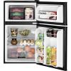 imageGE Mini Fridge With Freezer  31 Cubic Ft  DoubleDoor Design With Glass Shelves Crisper Drawer ampamp Spacious Freezer  Small Refrigerator Perfect for the Garage Dorm Room or Bedroom  Clean SteelBlack
