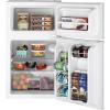 imageGE Mini Fridge With Freezer  31 Cubic Ft  DoubleDoor Design With Glass Shelves Crisper Drawer ampamp Spacious Freezer  Small Refrigerator Perfect for the Garage Dorm Room or Bedroom  Clean SteelWhite