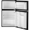 imageGE Mini Fridge With Freezer  31 Cubic Ft  DoubleDoor Design With Glass Shelves Crisper Drawer ampamp Spacious Freezer  Small Refrigerator Perfect for the Garage Dorm Room or Bedroom  Clean SteelBlack