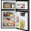 imageGE Mini Fridge With Freezer  31 Cubic Ft  DoubleDoor Design With Glass Shelves Crisper Drawer ampamp Spacious Freezer  Small Refrigerator Perfect for the Garage Dorm Room or Bedroom  Clean SteelClean Steel