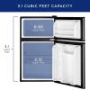 imageGE Mini Fridge With Freezer  31 Cubic Ft  DoubleDoor Design With Glass Shelves Crisper Drawer ampamp Spacious Freezer  Small Refrigerator Perfect for the Garage Dorm Room or Bedroom  Clean SteelClean Steel