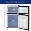imageGE Mini Fridge With Freezer  31 Cubic Ft  DoubleDoor Design With Glass Shelves Crisper Drawer ampamp Spacious Freezer  Small Refrigerator Perfect for the Garage Dorm Room or Bedroom  Clean SteelBlack