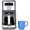 imageGE Drip Coffee Maker With Timer  12Cup Glass Carafe Coffee Pot With Adjustable Keep Warm Plate  Wide Shower Head for Maximum Flavor  Kitchen Essentials  Stainless SteelNew Glass Carafe
