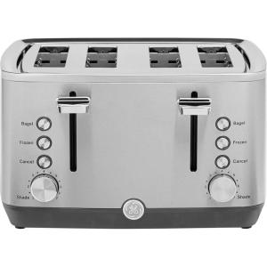 imageGE 2 Slice Stainless Steel Toaster Extra Wide Slots for Toasting Bagels Breads Waffles ampamp More 7 Adjustable Shade Settings Removable Crumb Tray Countertop Kitchen Essentials 850 Watts4Slice