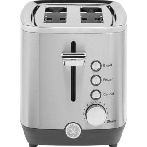 imageGE 2 Slice Stainless Steel Toaster Extra Wide Slots for Toasting Bagels Breads Waffles ampamp More 7 Adjustable Shade Settings Removable Crumb Tray Countertop Kitchen Essentials 850 Watts2Slice