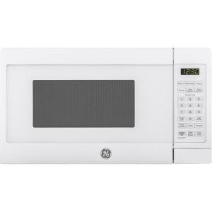 imageGE Countertop Microwave Oven Compact 07 Cubic Ft 700watt Capacity 6 Auto Cooking Settings Kitchen Essentials for the Countertop Dorm Room or Apartment Stainless SteelWhite