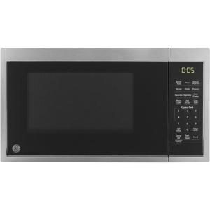 imageGE GCST09N1WWW Microwave Oven 900watt 7 Auto Cooking Settings Kitchen Essentials for The Countertop Dorm Room or Apartment ChildLock Technology 09 Cu Ft WhiteStainless Steel