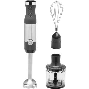imageGE Immersion Blender  Handheld Blender for Shakes Smoothies Baby Food ampamp More  Includes Whisk ampamp Blending Jar  2Speed  Interchangeable Attachment for Easy Clean  500 Watts  Stainless SteelImmersion Blender with Accessories