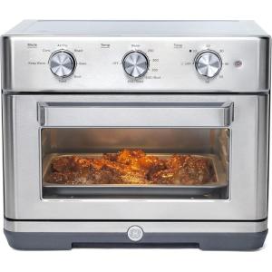 imageGE Mechanical Air Fryer Toaster Oven  Accessory Set  Convection Toaster with 7 Cook Modes  Large Capacity Oven  Fits 12quot Pizza  Countertop Kitchen Essentials  Stainless SteelMechanical Controls