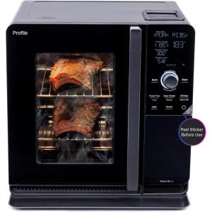 imageGE Profile Smart Indoor Pellet Smoker with Active Smoke Filtration 5 Smoke Control Settings WiFi Connected Electric Countertop BBQ Appliance Black